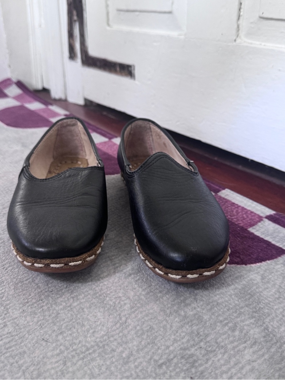 Sabah Beirut Black Leather Handmade Slip-On Flat EU 36 Gaziantep Turkey - Picture 3 of 9